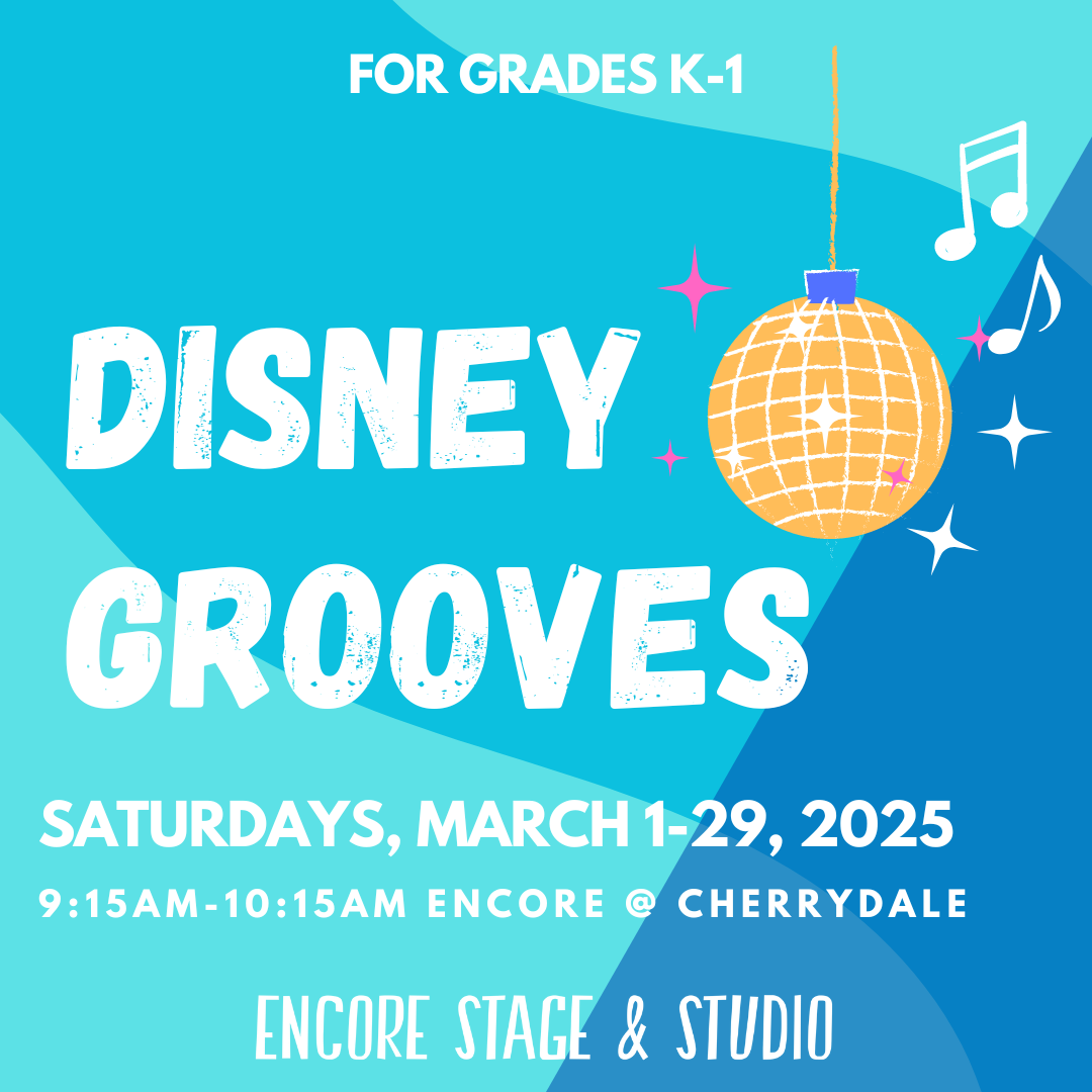 class graphic, k-1 winter classes, 2025 classes, disney, dancing