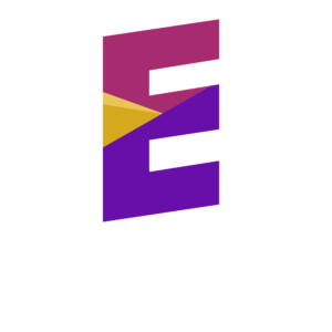 encore logo, encore E, white text