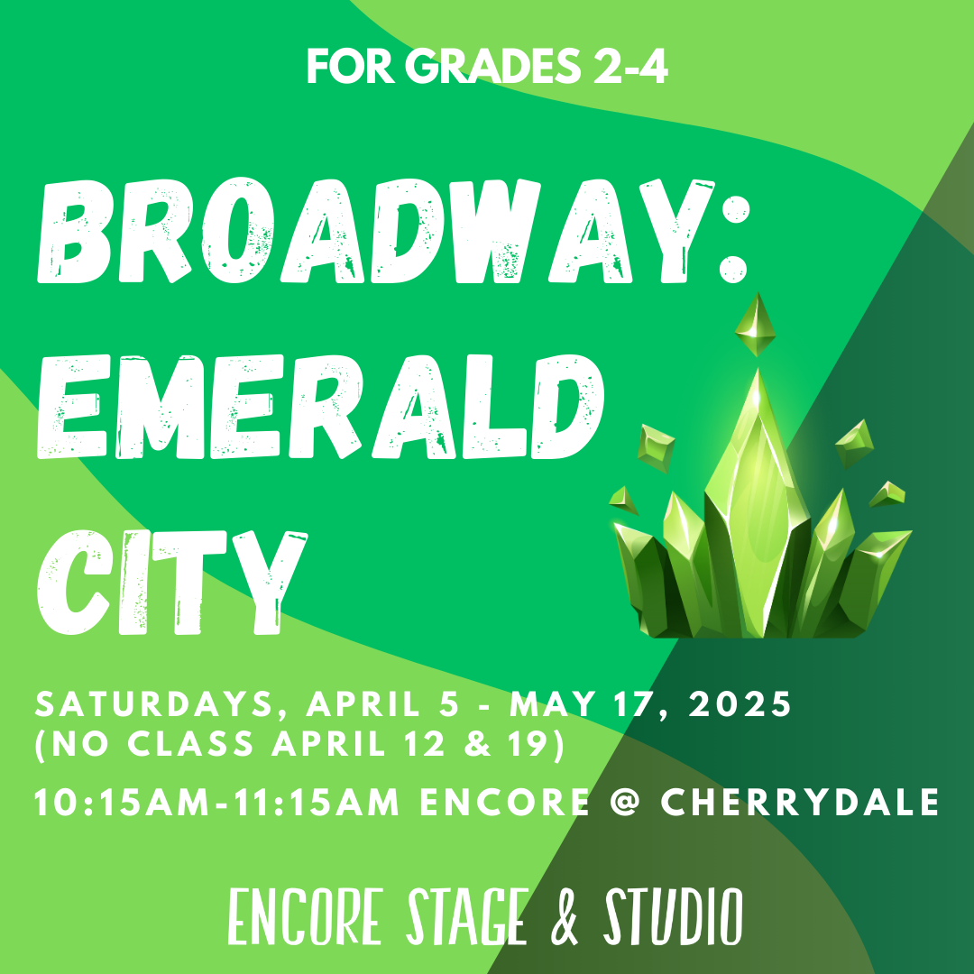 grades 2-4, classes, spring classes, spring 2025, emerald city, wicked, class graphic