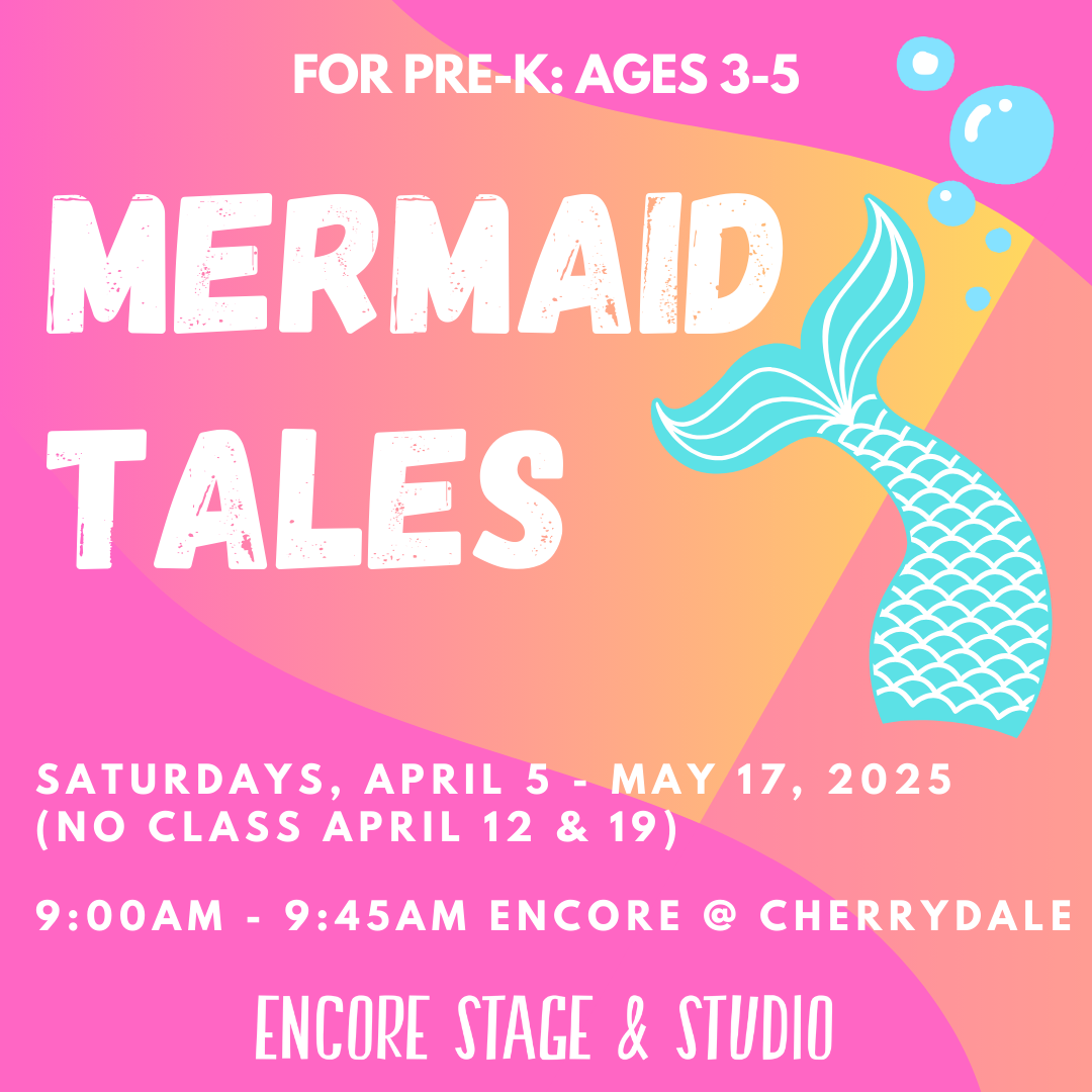 pre-k, classes, spring classes, spring 2025, mermaid tales, mermaid, class graphic